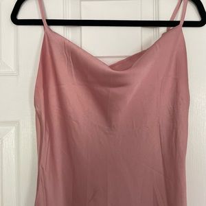 Long silk dress with a romantic slit